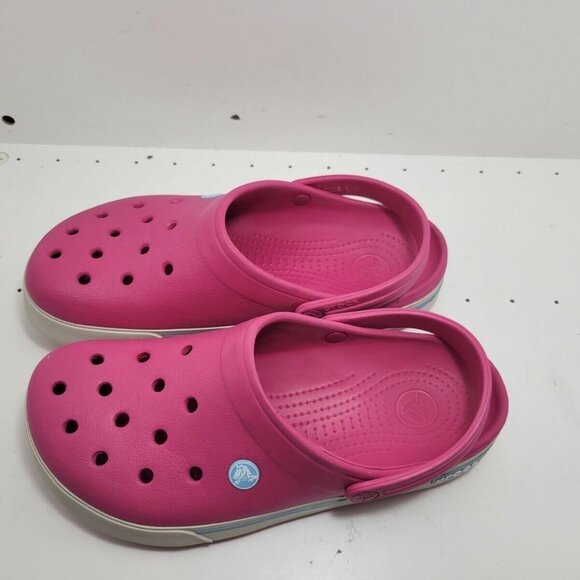 𝅺CROCS Unisex Round Toe Slip On Comfort Slingback Pink Clog Shoes Size M8 W10 - Picture 6 of 8